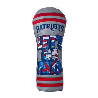 NFL New England Patriots Let's Go Pats gray, white, red, and blue driver golf heaadcover.