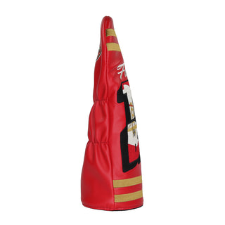 San Francisco The Bay driver in red, gold, white and black headcover.