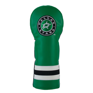 Green fairway golf headcover with Dallas Stars logo and white and black stripes.