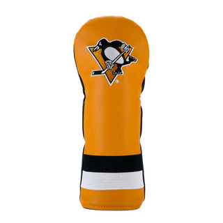 Pittsburgh Penguins fairway golf headcover with embroidered team logo on gold PU.