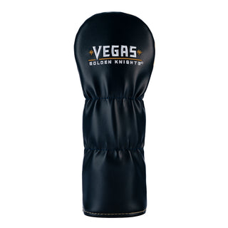 Hometown Brands x Vegas Golden Knights official NHL golf fairway wood headcover with gold and black material and embroidered logo.