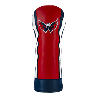 Washington Capitals red, white, and blue golf club fairway headcover with a logo on a white background