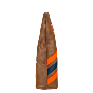 Fairway golf headcover with Auburn Tigers logo and orange and navy stripes on a white background