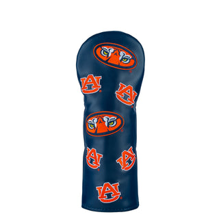 Navy blue fairway golf club head cover with Auburn University logo on a white background
