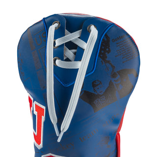 Hometown Brands USA Hockey Jersey red, white, and blue driver golf headcover with a lace collar detail and USA letter embroidery.