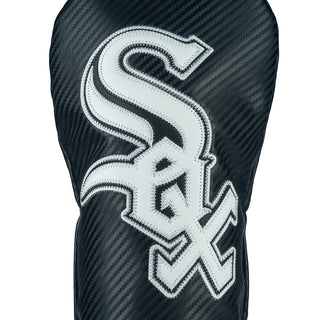 Black MLB Chicago White Sox official golf club headcover with ' Sox ' logo on a white background.