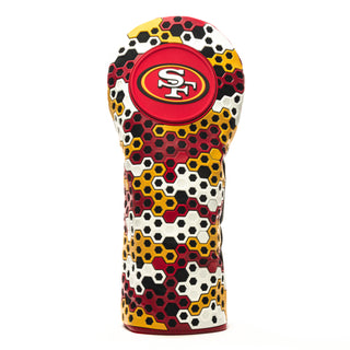 NFL San Francisco 49ers Hex Driver golf Headcover in Black White Red and Yellow