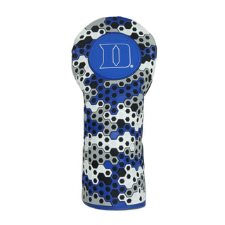 Duke University driver golf headcover in white, black, gray and blue TPU material. 