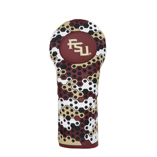 Maroon, Gold, Black and White FSU Hex Fairway golf Headcover.