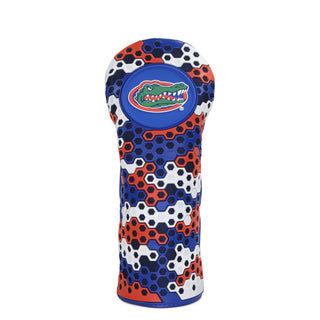 University of Florida fairway golf headcover in blue, orange, green, blue and white.