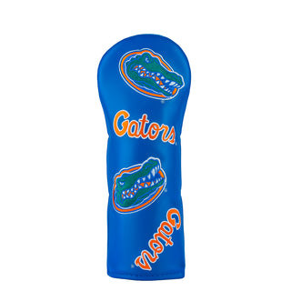 Blue University of Florida fairway golf club head cover with Florida Gators logo on a white background.