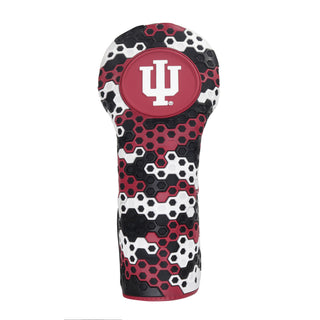 Red, White, Black Hex Indiana University Driver golf headcover.