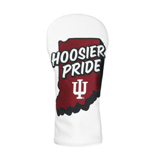 University of Indiana Hoosier Pride driver golf headcover in white, red and black. 