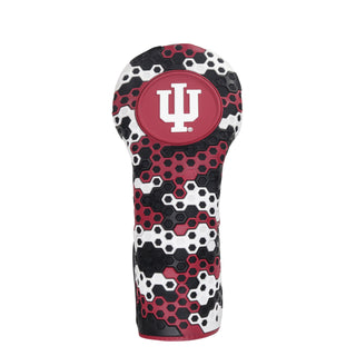 Red, White, Black Hex Indiana University fairway golf headcover.