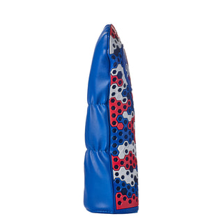 MLB Los Angeles Dodgers hex fairway headcover in red, white, and blue.