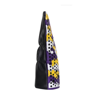 Purple, Yelllow, White and Black Hex LSU fairway golf headcover. 