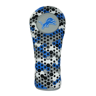 NFL Detroit Lions driver golf headcover in blue, gray, white and black.