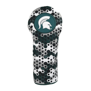 Green, Gray, Black and White MSU Driver golf club headcover made from TPU material.