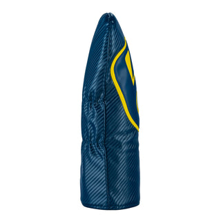 Blue MLB Milwaukee Brewers driver golf club headcover with yellow and white logo on a white background.