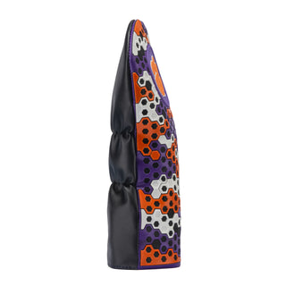 Clemson University driver headcover in orange, purple, black and white.