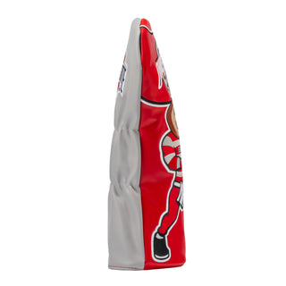 Ohio State University Buckeye driver headcover in red, gray, white and black.