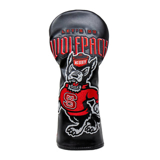 Hometown Brands x North Carolina State Wolfpack black and red driver golf headcover.