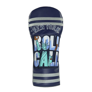 MLB New York Yankees Roll Call driver golf headcover in navy, teal, brown and gray.