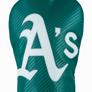 Official MLB Athletics green driver golf headcover with A's logo by Hometown Brands.