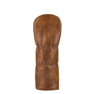 Penn State Nittany Lions golf club headcover with a worn leather look and navy and white striped design plus a logo on a white background