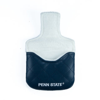 Navy blue mallet golf club headcover with a Penn State Nittany Lions logo on a white background