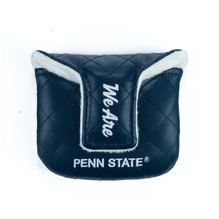 Navy blue mallet golf club headcover with a Penn State Nittany Lions logo on a white background