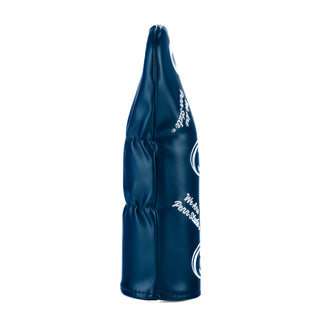 Navy blue Penn State University Nittany Lions golf fairway headcover with white text and logo on a white background