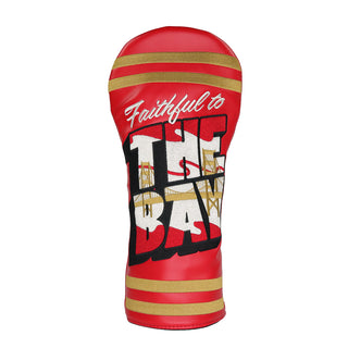 San Francisco The Bay driver golf headcover in red, gold, white and black headcover. 