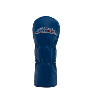 A royal blue golf club headcover featuring the Colorado Avalanche logo embroidered on the front, set against a plain white background.