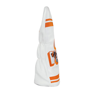 Tennessee Go Vols driver headcover in white, orange and black with dog image in Go Vols lettering.