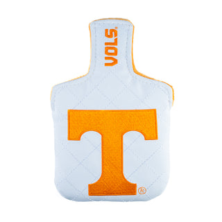 Quilted white and orange University of Tennessee Volunteers mallet putter golf headcover.