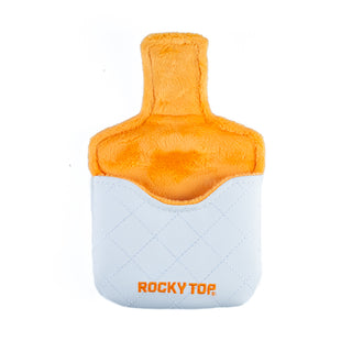 Quilted white and orange University of Tennessee Volunteers mallet putter golf headcover.