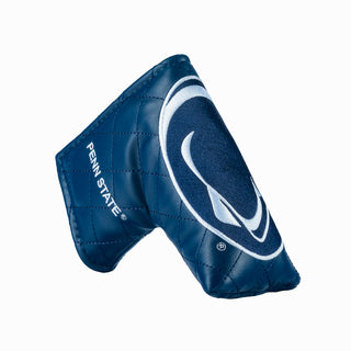 Navy blue blade golf club headcover with a Penn State Nittany Lions logo on a white background