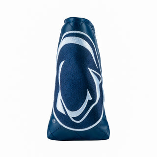 Navy blue blade golf club headcover with a Penn State Nittany Lions logo on a white background