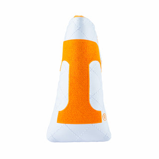White and orange University of Tennessee Volunteers blade golf club headcover with 'VOLS' branding on a white background